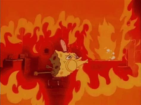 spongebob fire gif|spongebob blowing out fire gif.